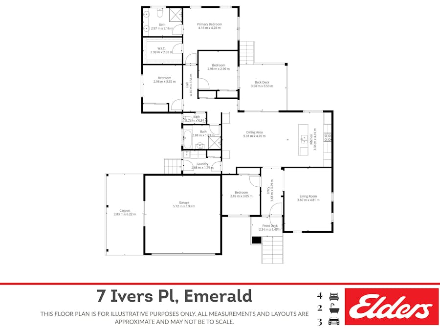 7 Ivers Place, Emerald, QLD, 4720 - Floorplan 1