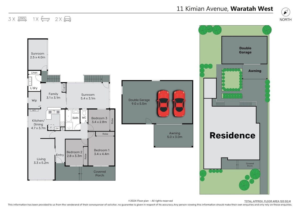 11 Kimian Avenue, Waratah West, NSW, 2298 - Floorplan 1