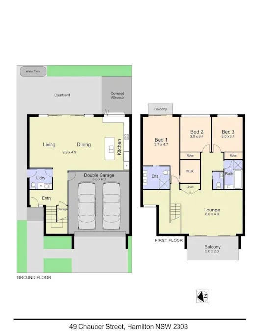 49 Chaucer Street, Hamilton, NSW, 2303 - Floorplan 1