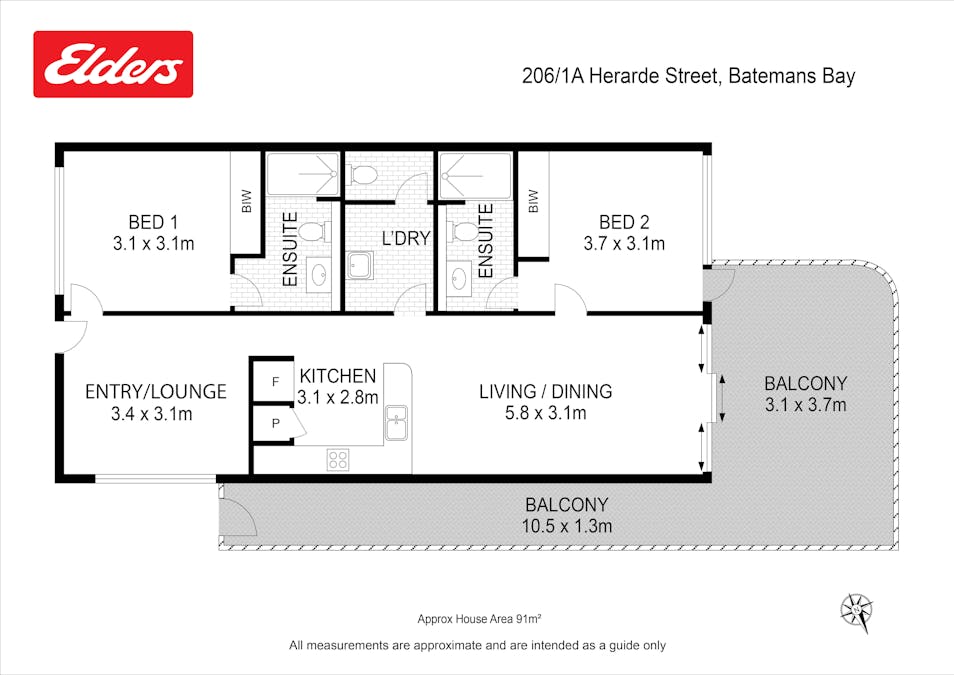 206/1A Herarde Street, Batemans Bay, NSW, 2536 - Floorplan 1
