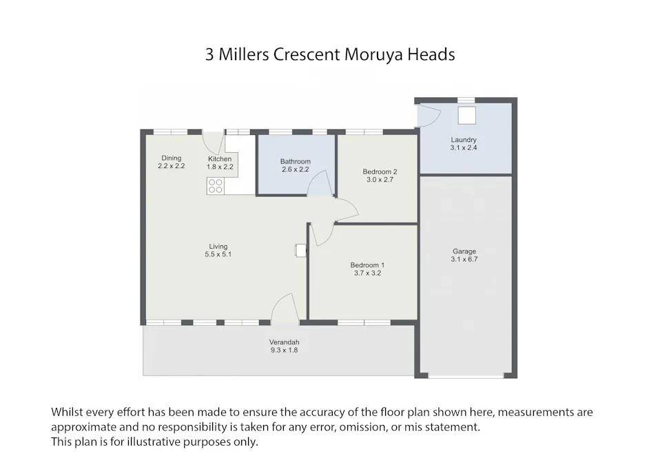 3 Millers Crescent, Moruya Heads, NSW, 2537 - Floorplan 1