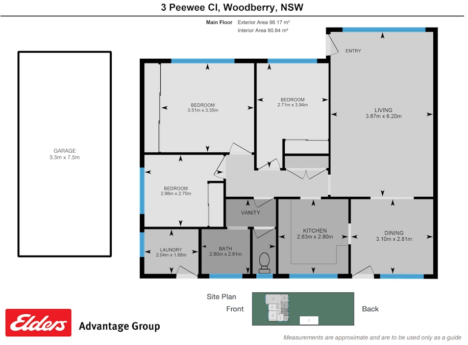 3 Peewee Close, Woodberry, NSW, 2322 - Floorplan 1