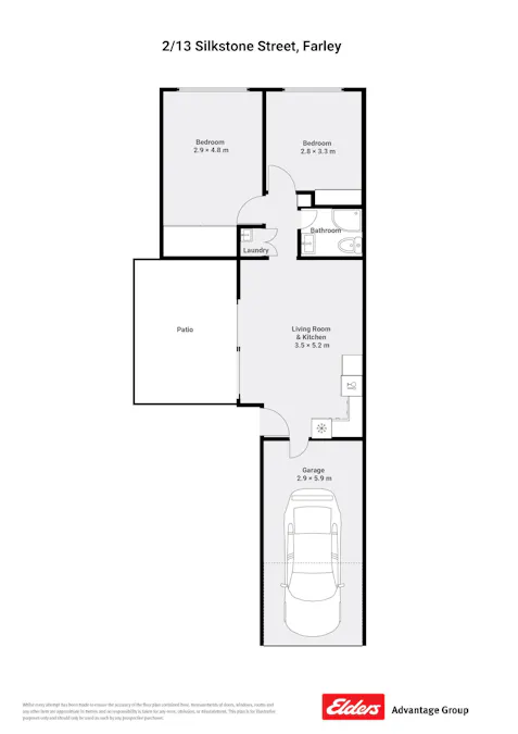 2/13 Silkstone Street, Farley, NSW, 2320 - Floorplan 1