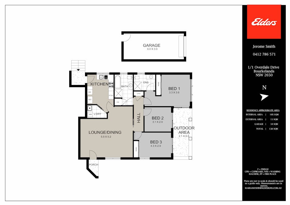 1/1 Overdale Drive, Bourkelands, NSW, 2650 - Floorplan 1