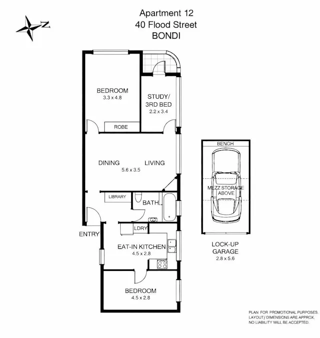 12/40 Flood Street, Bondi, NSW, 2026 - Floorplan 1