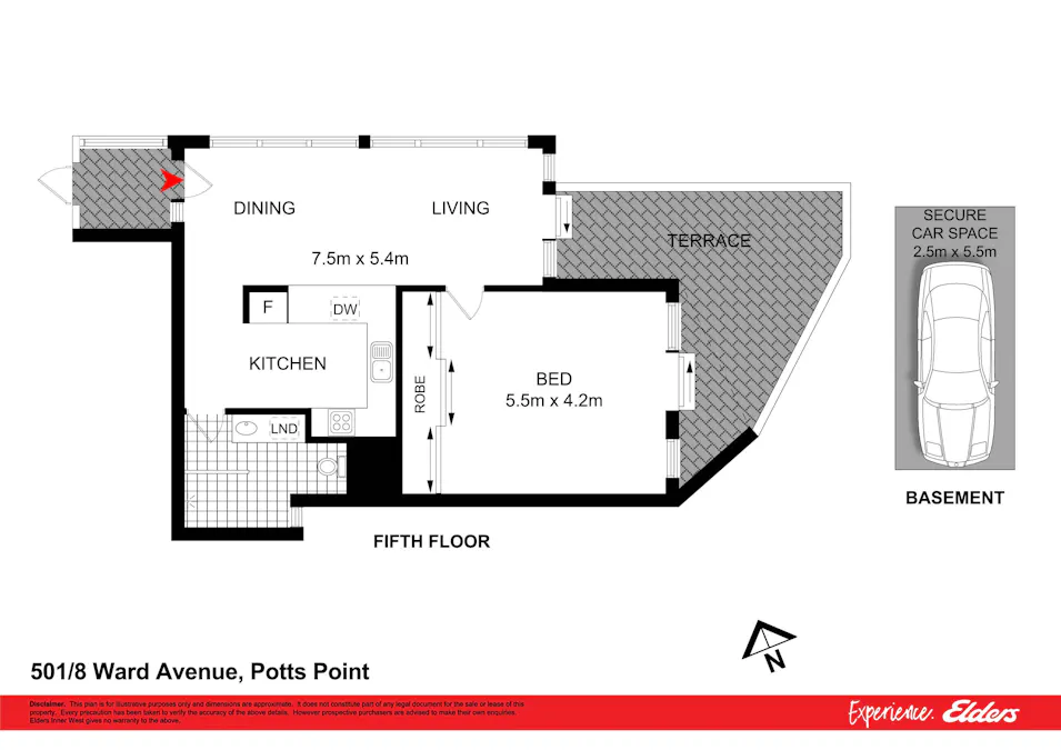 501/8 Ward Aveune , Elizabeth Bay, NSW, 2011 - Floorplan 1