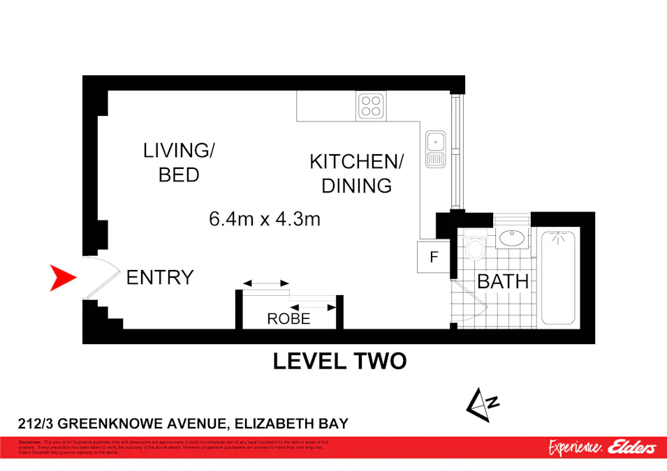 212/3-5 Greenknowe Avenue, Elizabeth Bay, NSW, 2011 - Floorplan 1