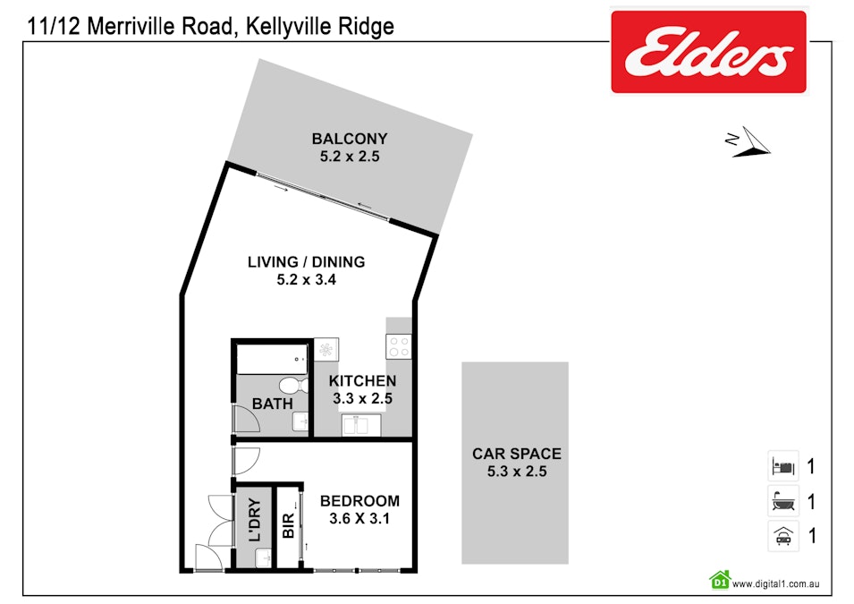 11/12 Merriville Road, Kellyville Ridge, NSW, 2155 - Floorplan 1