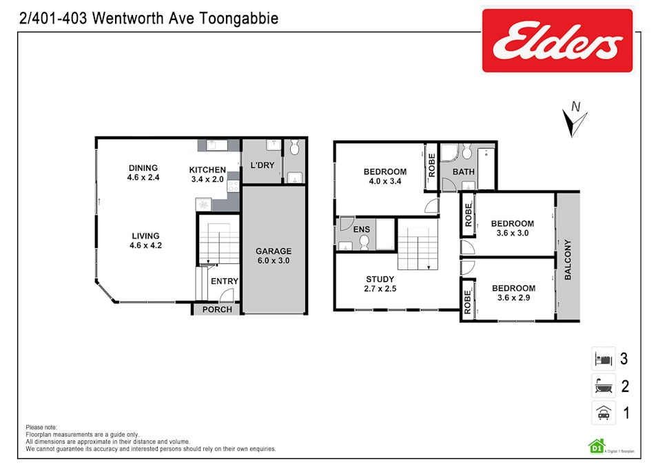 2/401-403 Wentworth Avenue, Toongabbie, NSW, 2146 - Floorplan 1