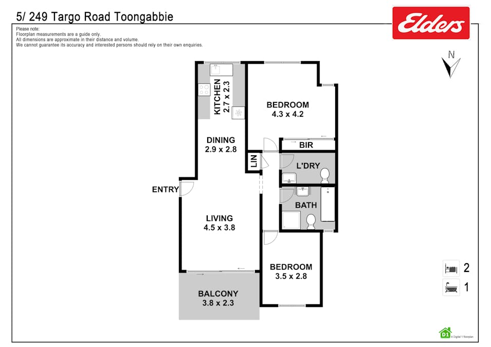 5/249 Targo Road, Toongabbie, NSW, 2146 - Floorplan 1