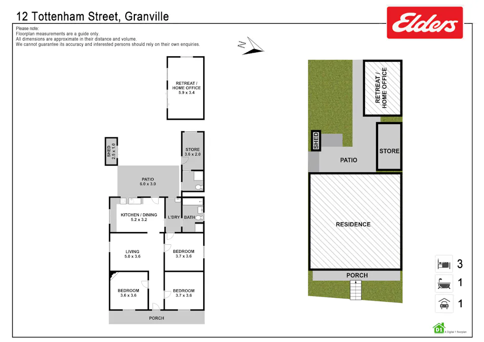 12 Tottenham Street, Granville, NSW, 2142 - Floorplan 1