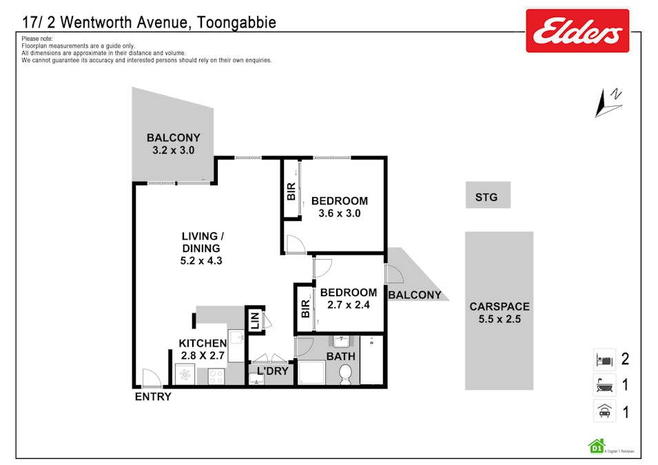 17/2 Wentworth Avenue, Toongabbie, NSW, 2146 - Floorplan 1