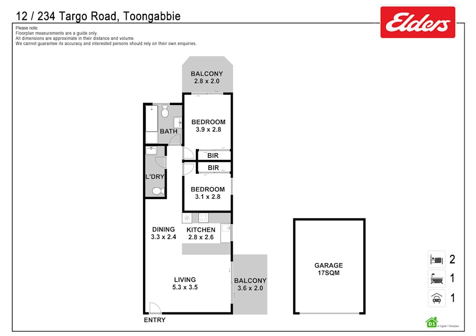 12/234 Targo Road, Toongabbie, NSW, 2146 - Floorplan 1