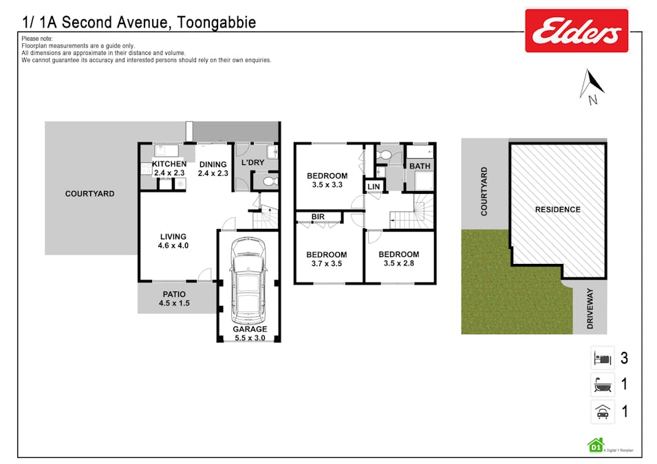 1/1A Second Avenue, Toongabbie, NSW, 2146 - Floorplan 1