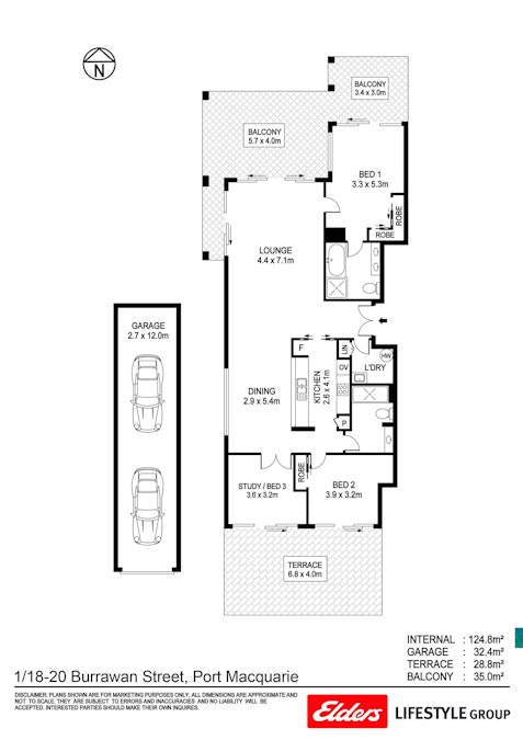 1/18 Burrawan Street, Port Macquarie, NSW, 2444 - Floorplan 1