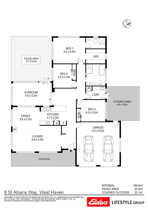 8 St Albans Way, West Haven, NSW, 2443 - Floorplan 1