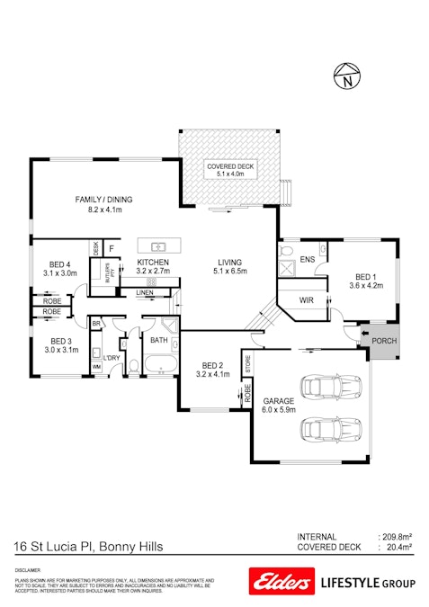 16 St Lucia Place, Bonny Hills, NSW, 2445 - Floorplan 1