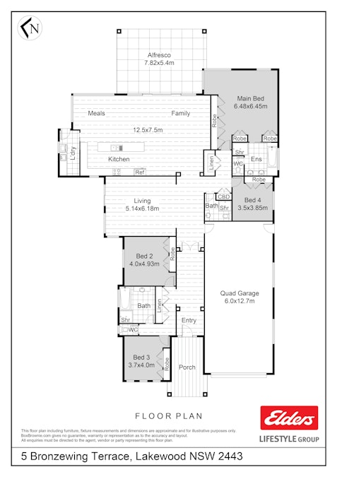 5 Bronzewing Terrace, Lakewood, NSW, 2443 - Floorplan 1