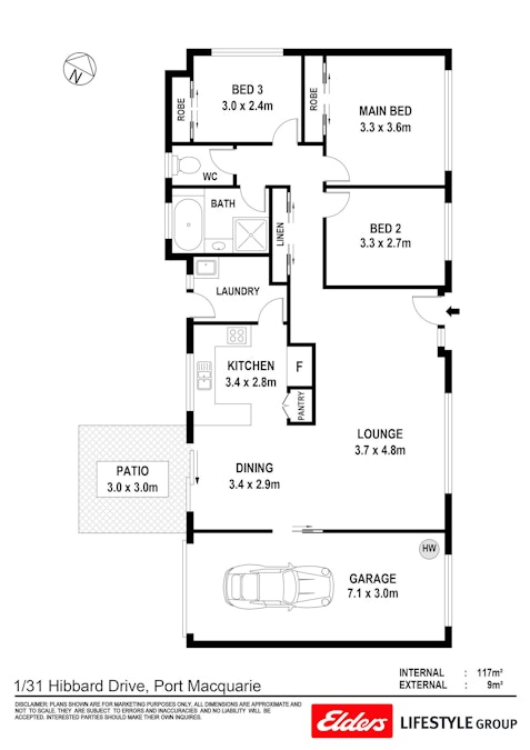 1/31 Hibbard Drive, Port Macquarie, NSW, 2444 - Floorplan 1