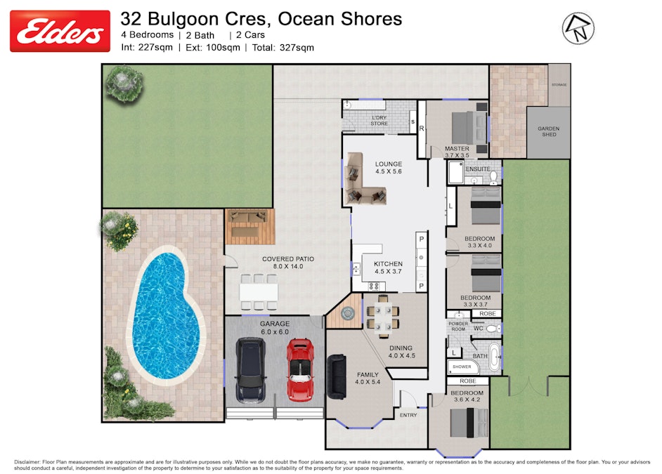 32 Bulgoon Crescent, Ocean Shores, NSW, 2483 - Floorplan 1