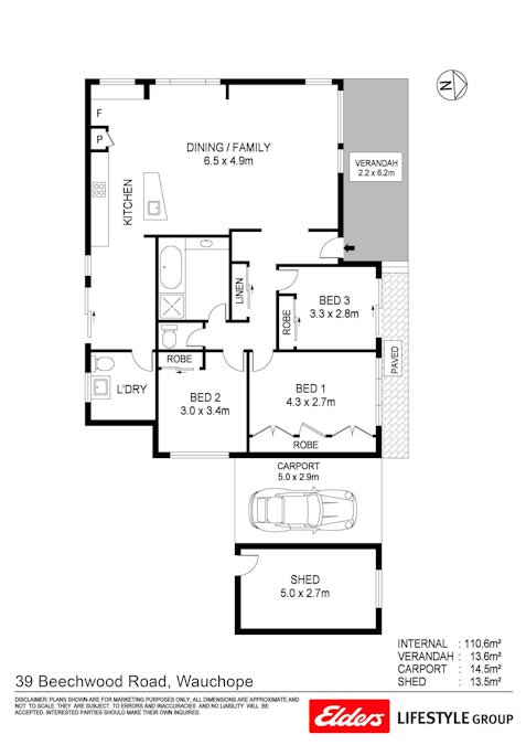 39 Beechwood Road, Wauchope, NSW, 2446 - Floorplan 1