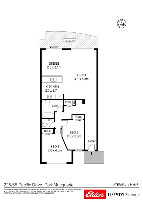 228/68 Pacific Drive, Port Macquarie, NSW, 2444 - Floorplan 1