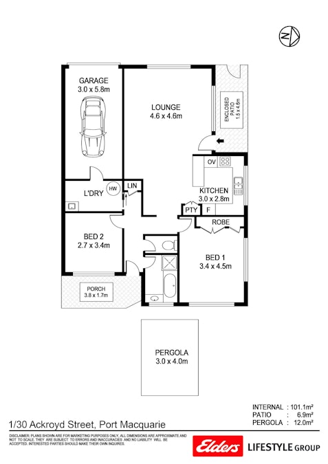 1/30 Ackroyd Street, Port Macquarie, NSW, 2444 - Floorplan 1