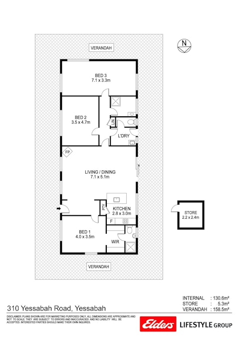 310 Yessabah Road, Yessabah, NSW, 2440 - Floorplan 1