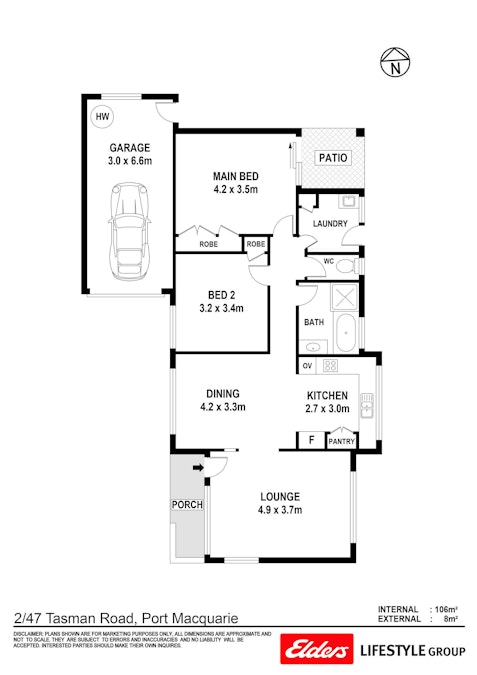 2/47 Tasman Road, Port Macquarie, NSW, 2444 - Floorplan 1