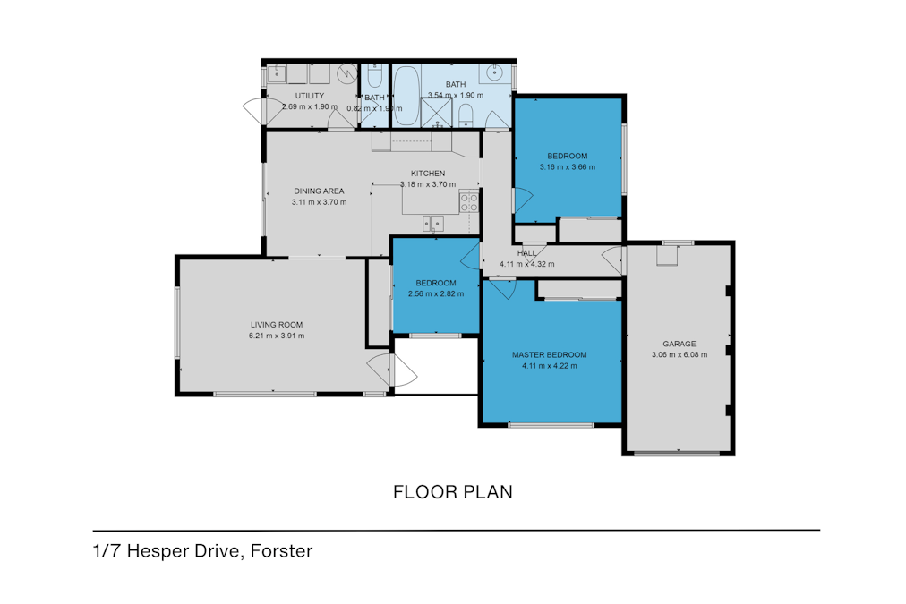 1/7 Hesper Drive, Forster, NSW, 2428 - Floorplan 1