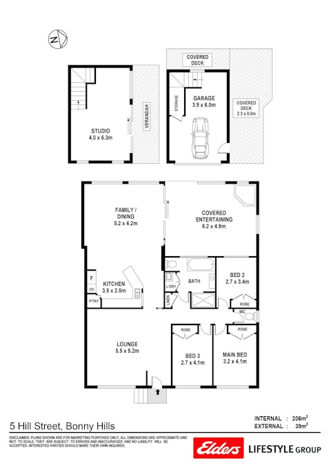 5 Hill Street, Bonny Hills, NSW, 2445 - Floorplan 1