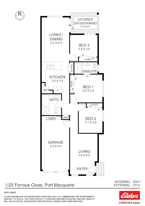 1/20 Ferrous Close, Port Macquarie, NSW, 2444 - Floorplan 1