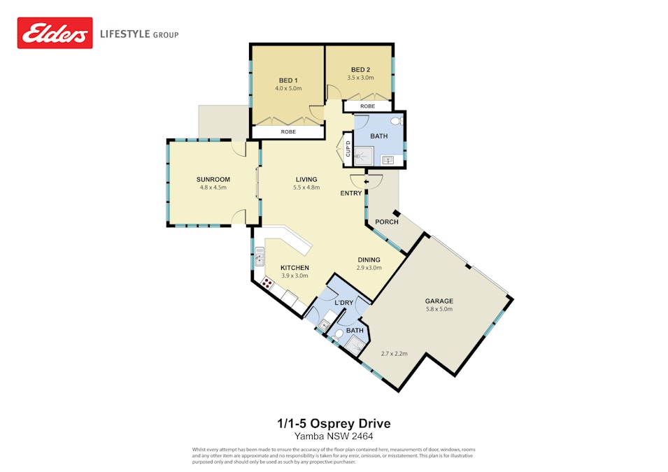 1/1-5 Osprey Drive, Yamba, NSW, 2464 - Floorplan 1