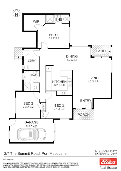 2/7 The Summit Road, Port Macquarie, NSW, 2444 - Floorplan 1