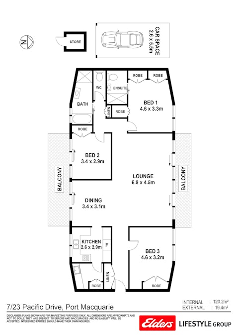 7/23 Pacific Drive, Port Macquarie, NSW, 2444 - Floorplan 1