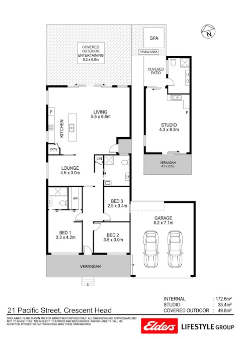 21 Pacific Street, Crescent Head, NSW, 2440 - Floorplan 1