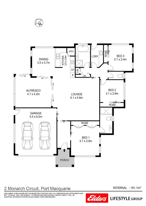 2 Monarch Circuit, Port Macquarie, NSW, 2444 - Floorplan 1