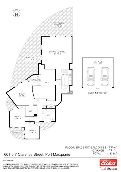 601/5-7 Clarence Street, Port Macquarie, NSW, 2444 - Floorplan 1