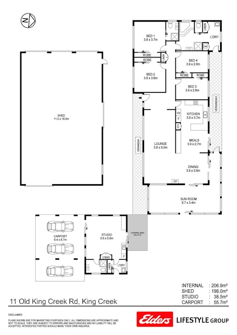 11 Old King Creek Road, King Creek, NSW, 2446 - Floorplan 1