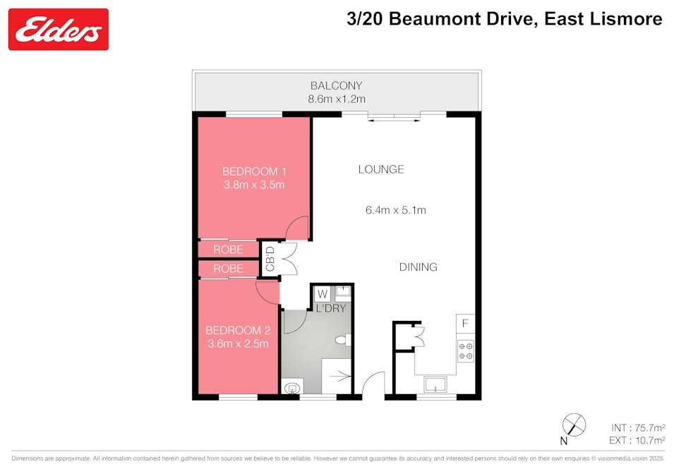 3/20 Beaumont Drive, East Lismore, NSW, 2480 - Floorplan 1