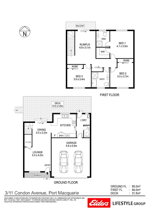 3/11 Condon Avenue, Port Macquarie, NSW, 2444 - Floorplan 1