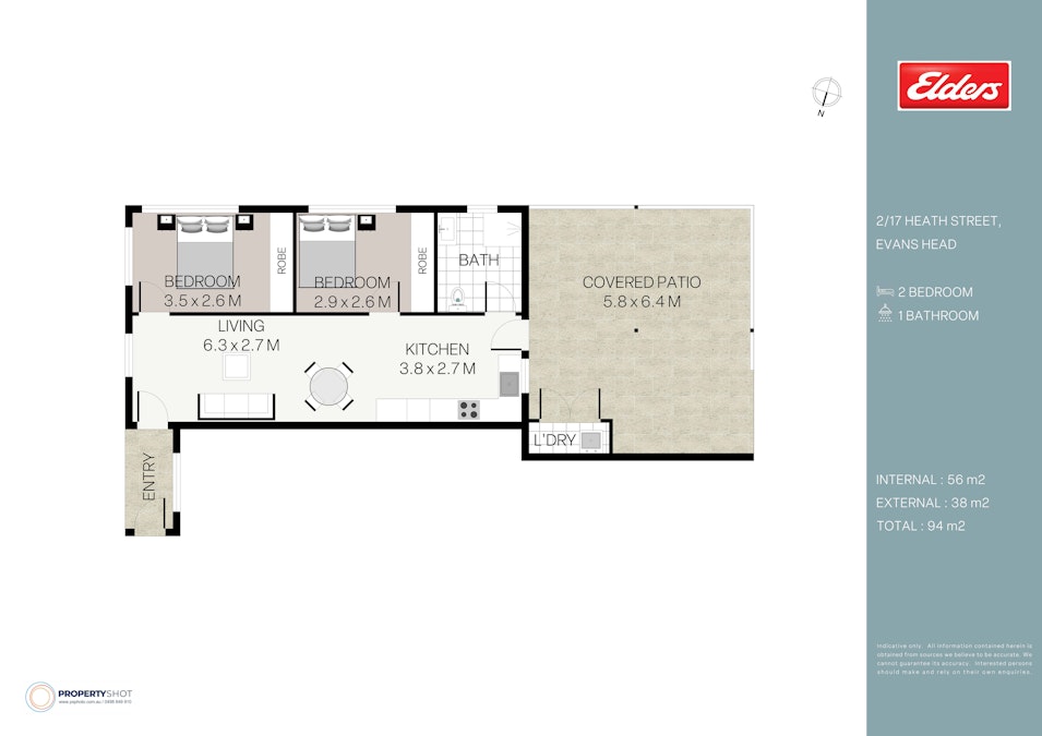 2/17 Heath Street, Evans Head, NSW, 2473 - Floorplan 1