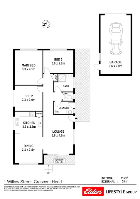 1  Willow Street, Crescent Head, NSW, 2440 - Floorplan 1