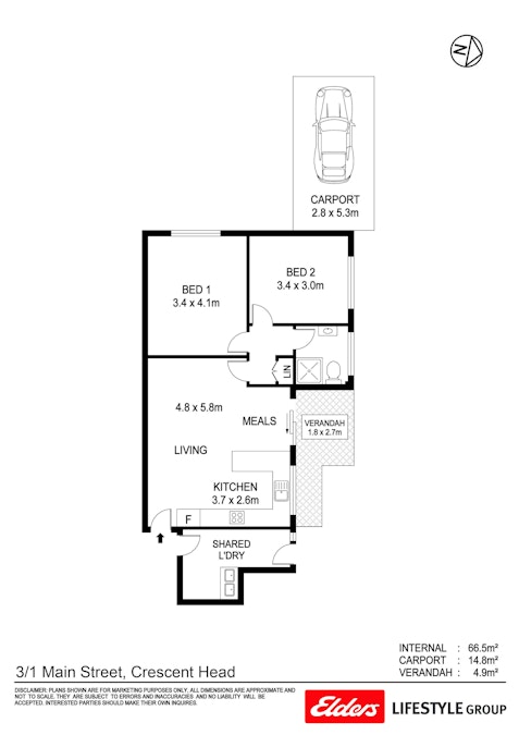 3/1 Main Street, Crescent Head, NSW, 2440 - Floorplan 1