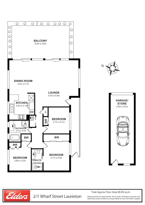 2/1 Wharf Street, Laurieton, NSW, 2443 - Floorplan 1