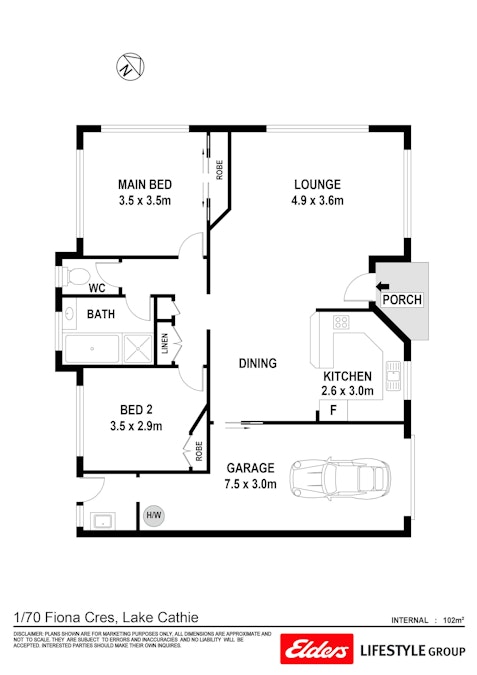 1/70 Fiona Crescent, Lake Cathie, NSW, 2445 - Floorplan 1