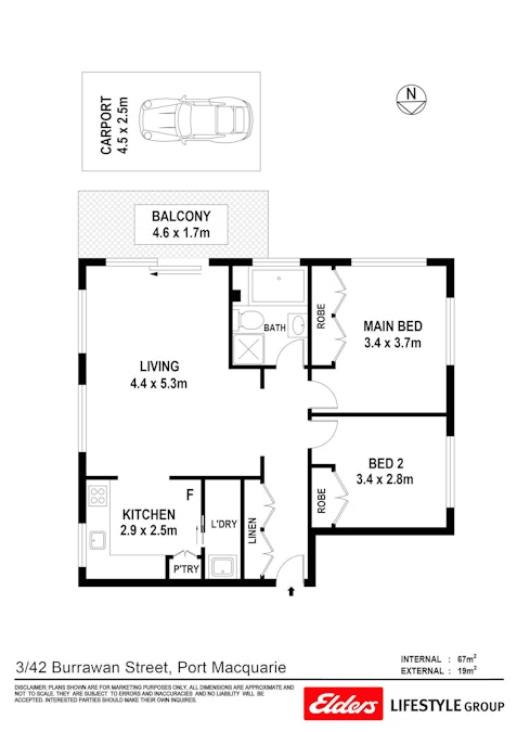 3/42 Burrawan Street, Port Macquarie, NSW, 2444 - Floorplan 1