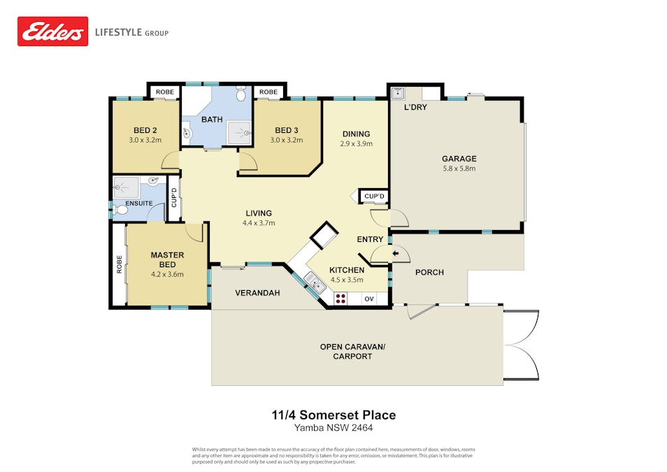 11/4 Somerset Place, Yamba, NSW, 2464 - Floorplan 1