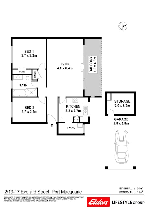 2/13-17 Everard Street, Port Macquarie, NSW, 2444 - Floorplan 1