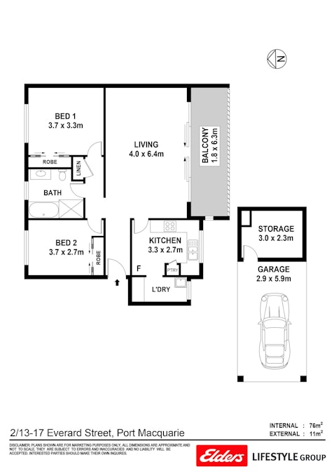 2/13-17 Everard Street, Port Macquarie, NSW, 2444 - Floorplan 1